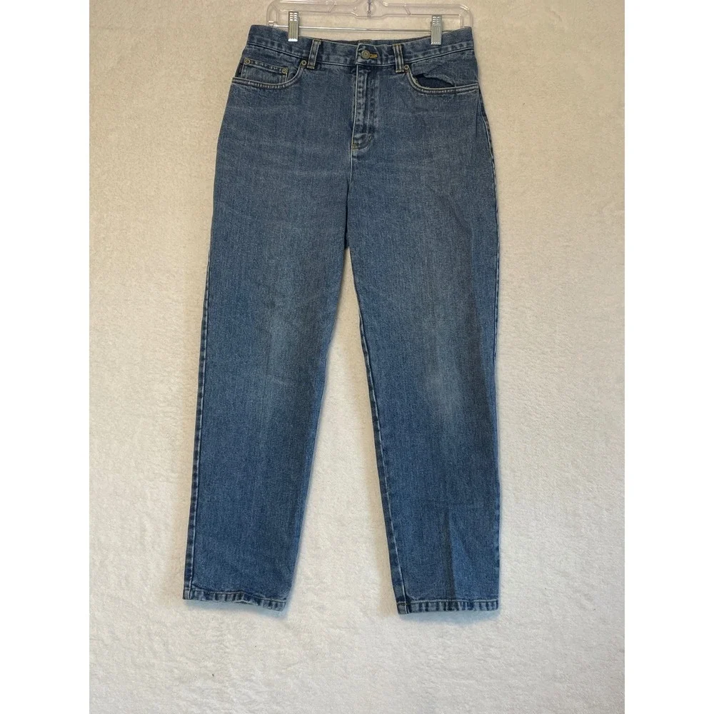 VTG Lauren Ralph Lauren High Rise Mom Jeans Medium Wash Tapered Leg Petite 10P